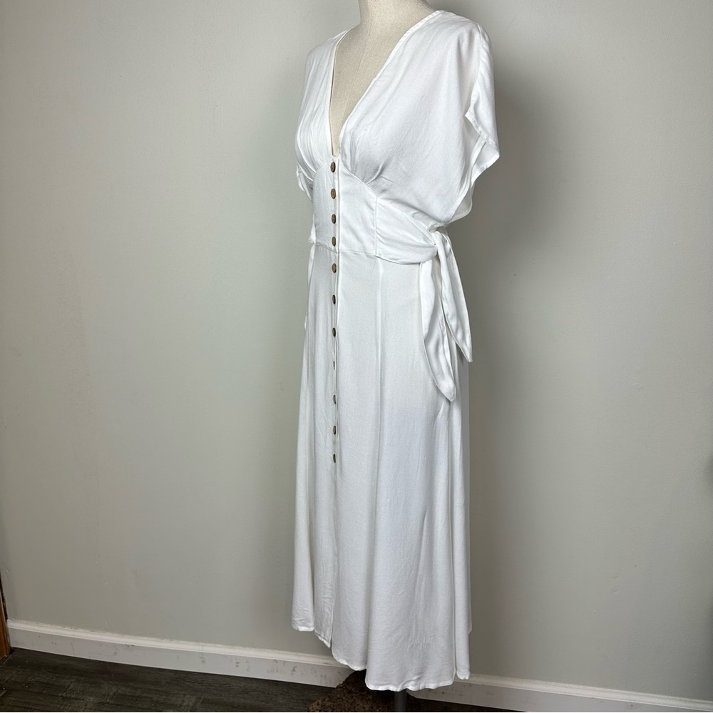 Forever 21 White Button Front Dress